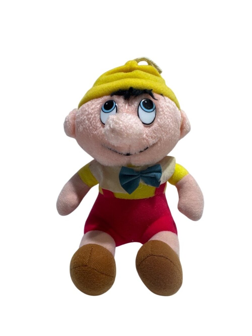 Disney Pinocchio Plush Doll 8 Inch Plush Character Yellow Hat Red Overalls